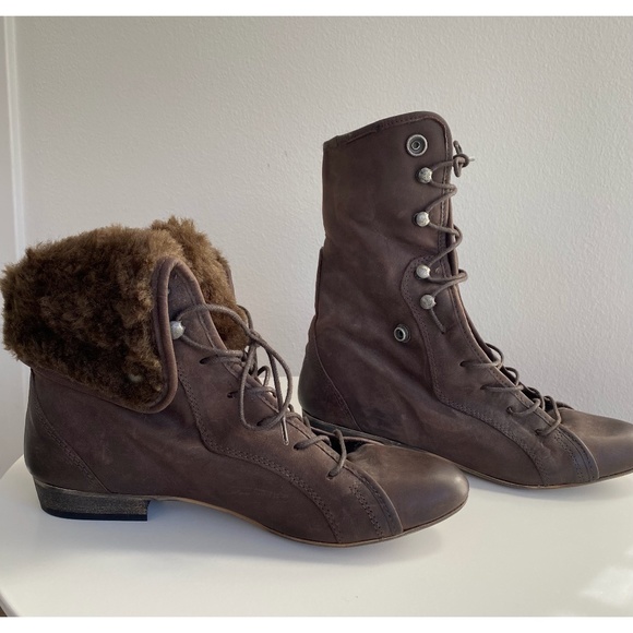 Steve Madden Fur Lined Boho Boot Leather Lace Up Convertible 9 - Picture 4 of 9